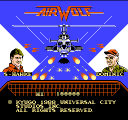 Airwolf title screen for Famicom